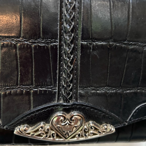 MC Marc Chantal Tooled Embossed Leather Crossbody Handbag Boho Bag. Black/silver - Picture 5 of 10